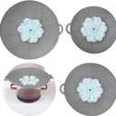 3 Pcs Silicone Spill Stopper Lids, 3 Sizes Splatter Covers, Reusable Lids with Flower Vent, Universal Pot Covers, Boil-Over Protectors, Safe for Microwave, Oven, Stovetop, Dishwasher