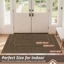 BEQHAUSE Dirt Trapper Door Mat 32" x 72", Non-Slip Washable Doormats Entrance Mat, Dirt Resistant and Absorbent Welcome Mat, Low Profile Floor Mats for Front Back Door and Entryway, Brown