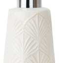 White Ceramic Hand Dish Soap Dispenser with Pump for Bathroom Kitchen Sink Countertop Modern Boho Decor