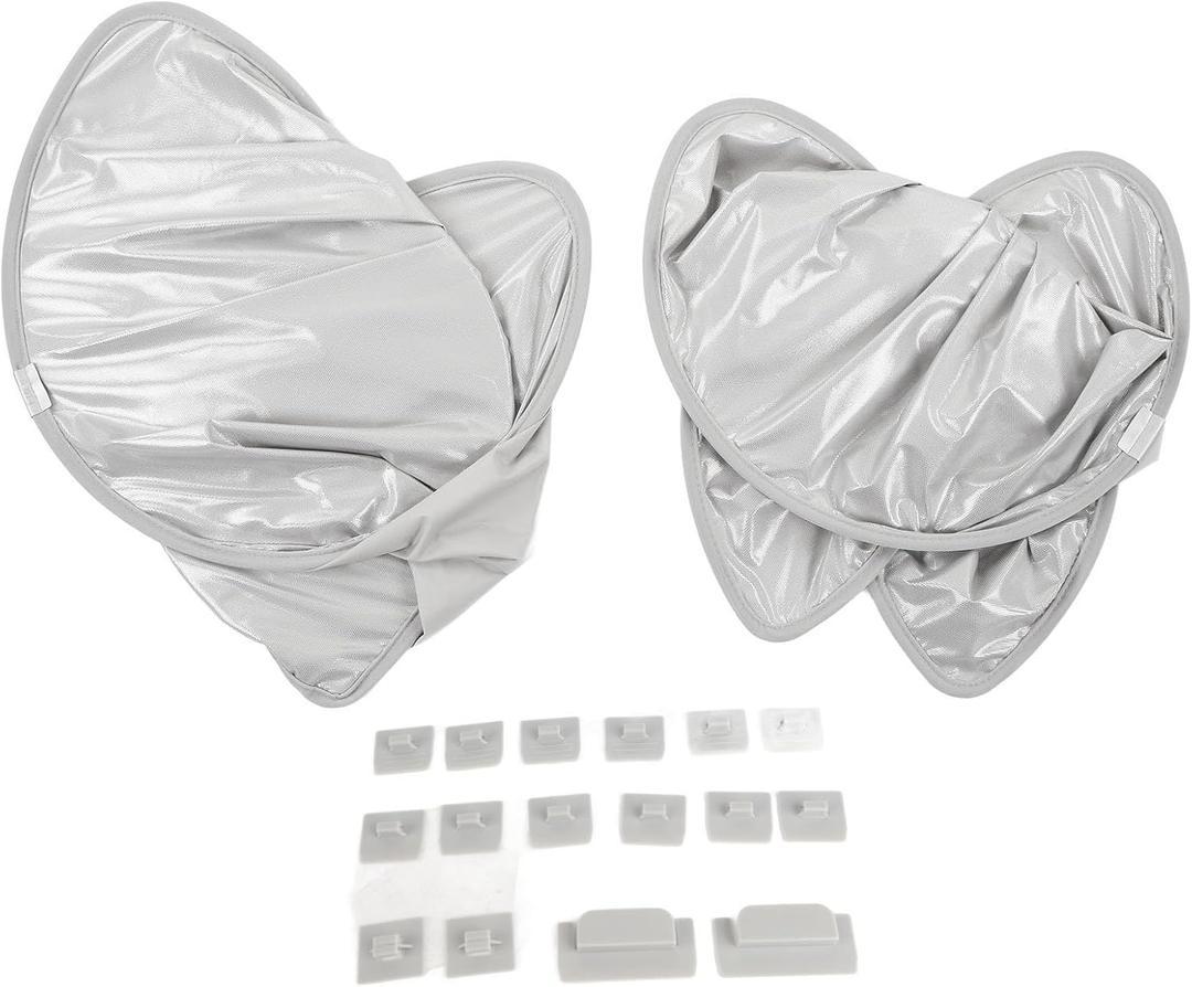 Tbest Glass Roof Sunshade Split Type Heat Insulation Protection Sunroof Cover for Car Skylight Window High Manganese Steel Alloy Ice Crystal Yarn Fabric (Grey)