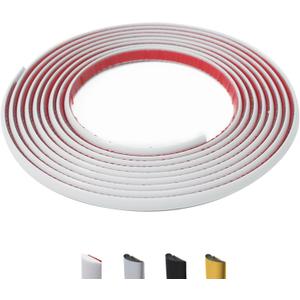 26.2 Ft Peel and Stick Wall Molding Trim, D-Shape Flexible Molding Trim White(Paintable) for Backsplash, Mirror, Wall, Window & Door Frames, Waterproof Self Adhesive Trim(W:0.4", T:0.1")