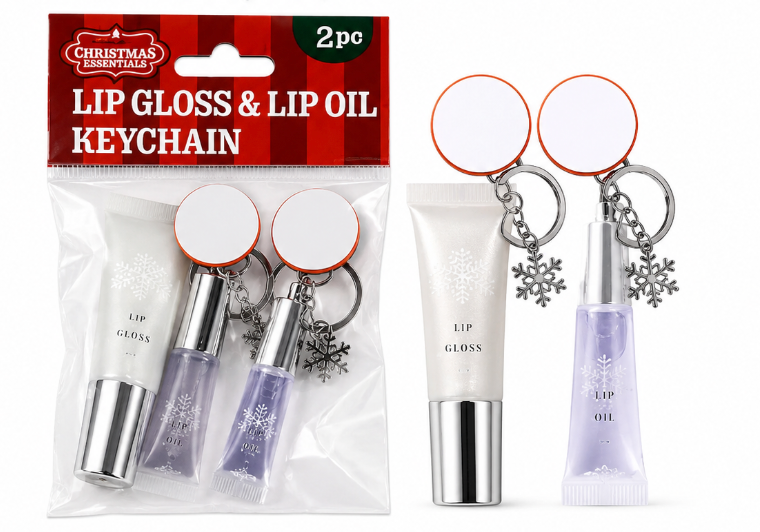 Lip Gloss, Lip Oil Keychain, Strawberry 3 pack