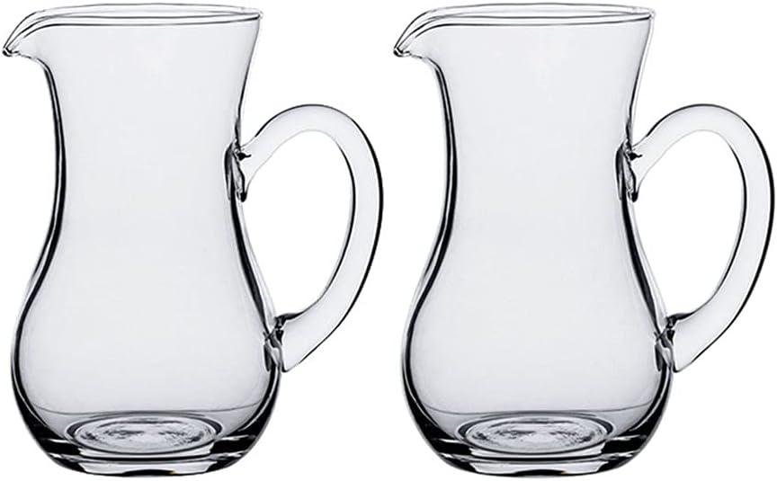 2pcs Glass Creamer Pitcher Sauce Serving Pitcher Milk Creamer Jug,300ml