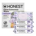 The Honest Company Calm and Cleanse Naturally Scented Wipes, Cleansing, Multi-Tasking, 99% Water Plant Based, Hypoallergenic, Lavender, 2 pack
