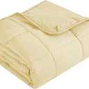 Topcee Weighted Blanket for Adults (10 lbs, 48" x 72") Twin Size Soft Cooling Heavy Blanket Sleeping, Apply to 90-110 lbs Body, Thick Breathable Blanket with Glass Bead, Easy Care (Beige)