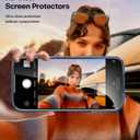 Meifigno Designed for iPhone 17 Pro Max Case 6.9", [Glitter Card & Wrist Strap] [Compatible with MagSafe] [2X HD Screen Protectors] Surround Raised Lens Protection for 17 ProMax Phone Case, Deep Blue
