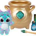 Magic Mixies - Magical Real Misting Gold Cauldron with 8 Inch Non-Electronic Plush Toy. Follow The Spell Book Add The Magic Ingredients. Who Will You Magically Create?