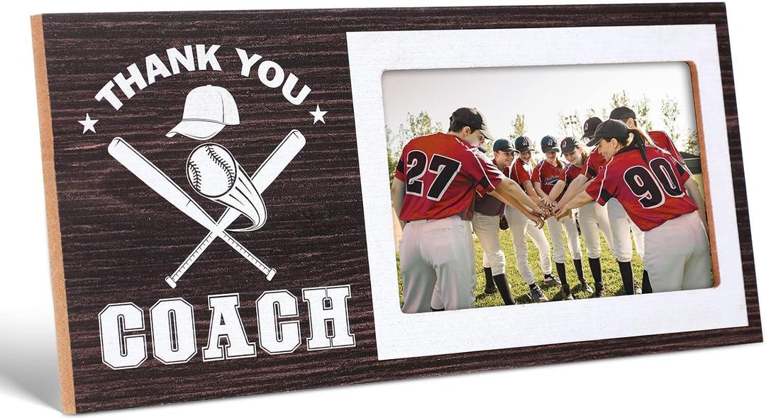 Sumind Sport Graduation Coach Picture Frame Football Softball Baseball Soccer Basketball Volleyball Graduation Photo Frame Thank You Coach Gift 4" x 6"(Baseball)