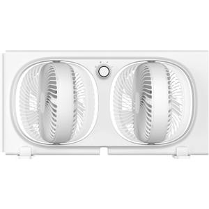 shinic 3-Speeds Window Fan with 180+90 Rotatable Fans, Manual Reversible, Vertical Window Fan with Rigid & Accordion Expanders, Width Adjustable (21.65" to 33.27"), Ideal for Home, Kitchen, Bedroom