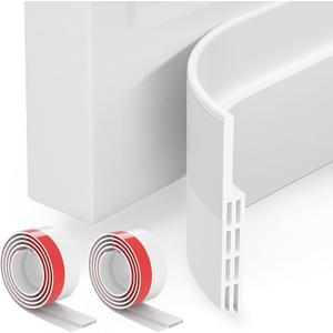 GroTheory 2 Pack Door Draft Stopper, Under Door Sweep for Exterior & Interior Doors, Weather Stripping Door Seal, Garage Window Blocker Noise Cold Air Insulation, Draft Guard White 2" W x 39" L (39" L-White, White)