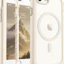 jaroco Magnetic for iPhone SE Case 3rd/2rd,iPhone 8/7 Case, [Compatible with MagSafe][Military Grade Drop Protection][Heavy Duty Protection][Non-Slip] 2-Layer Bumper Phone Case 4.7''-Antique White