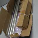 TVWOO Silver Decorative Crystal Curtain Rods:18-45 Inch Heavy Duty Adjustable Window Curtains Rods for Bedroom Living Room,Nickel Modern Girly Acrylic Drapery Rods Set with Sheer Bling Foil Finials