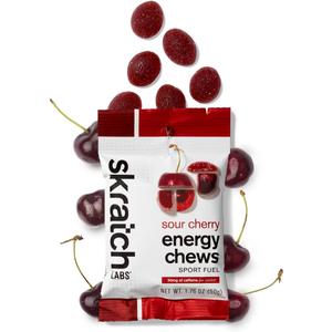 Skratch Labs Energy Chews | Caffeine Gummies for Running, Cycling, and Sports Performance | Gel Alternative | Sour Cherry (10 Pack) | Gluten Free, Vegan 03/12/2026