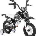 KEANO 12" Motocross Kids Bike for 2-4 Yrs Training Wheels, Black