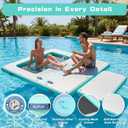 10x10ft Inflatable Floating Dock Mat Set,6 inches Thick 10ft Inflatable Stable Platform Raft with Storage Bag None-Slip Surface Island Raft for Lake Beach Pool 2-in-1, 10x10ft & 6.6x3.3ft 2-in-1