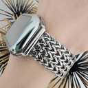 3 x DSAAplus Gold Metal Bands Compatible With Apple Watch Band 38mm 40mm 41mm 42mm 44mm 45mm 46mm 49mm Stylish Chain Bracelet for iWatch Series 11 10 9 8 7 6 5 4 SE/Ultra 3 2 1 (D5 silver mesh)