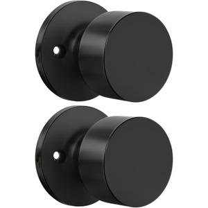 Haidms Matte Black Dummy Door Knob, Non-Turning Function Half Door Knob, Single Side Black Door Knob for Closet & French Doors 2 Pieces