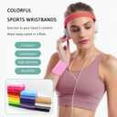 Fecawd 6 Pack Wristbands Sweatbands for Men & Women, Breathable Tennis Wrist Bands Absorbent Sweat Band Multiuse Wristband for Basketball, Running, Gym, Working Out (Pink)