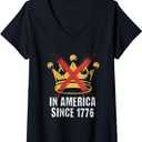 Womens No Kings V-Neck T-Shirt,small