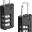 Master Lock Black Set Your Own Combination Luggage Lock, Custom Combo Suitcase Padlock for Travel Bags or Backpacks, 4 Pack, 646T