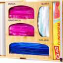 Bamboo 6 In 1 Foil and Plastic Wrap Organizer, Ziplock Bag Organizer/Holder Wrap Dispenser With Slide Cutter, for kitchen Drawer or House Wall Use, for Gallon,Quart,Sandwich Bag etc.
