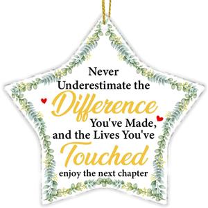 Retirement Gift for Man Woman, Coworker Gifts for Leaving Farewell Going Away New Job, Retired Star Shaped Acrylic Hanging Ornament (B1)