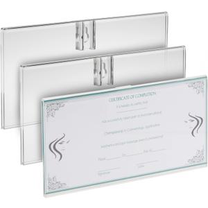 Stockroom Plus Clear Acrylic Business License Frame Holder for Cosmetology and Documents - 3 Pack Document Holder