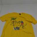 Womens Crew Neck Tee Funny Letter Pattern Summer Casual Cute Short Sleeve Tops, Large, Yellow