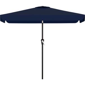 AreShark 6.5 x 10 FT Rectangular Valance Patio Umbrella, Outdoor Umbrella with Tilt and Crank, Market Table Umbrellas W/ 6 Ribs UV Protection for Garden, Deck, Backyard and Pool, Navy
