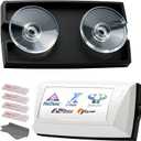 Ez Pass Holder for Windshields - UV Resistant Ez Pass Transponder for All States - Easy to Install and Remove with Powerful Suction Cups & 4 Mounting Strips (Black)