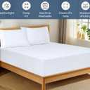 Royale Linens 100% Organic Cotton Fitted Sheet - Percale Weave - Super Soft Deep Pocket Bottom Sheets - White Elastic Sheet Twin XL Size - Twin XL Fitted Sheets Only - (39"x80"+15", White)