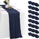 8 Pack Navy Blue Cheesecloth Table Runners 20x120 Inch Gauze Table Runner Cheese Cloth 10FT Blue Table Runner Rustic Sheer Runner for Wedding Baby Shower Birthday Party Table Decor