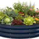 Galvanized Raised Garden Bed 441 FT, Round Metal Raised Garden Bed Outdoor Planter Box with Open Bottom, Rust-Resistant Steel Garden Bed for Vegetables Herbs Flowers, Easy Assembly (Navy Blue)