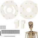 12 Ft White Giant-Sized Skeleton Head Bracket Kit Replacement Part, Include Neck Male & Female Sides, W/20 Pcs Black Screws & 5 Pcs White Screws & 1 Pc Hex Wrench, Fit for Home Depot Skeleton/Skelly