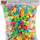 1000+ Neon Multicolor Beads 9x6 Bright Craft Beads for DIY Craft, Bracelets, and Creative Art Projects for 4 Years Grade Age and Plus