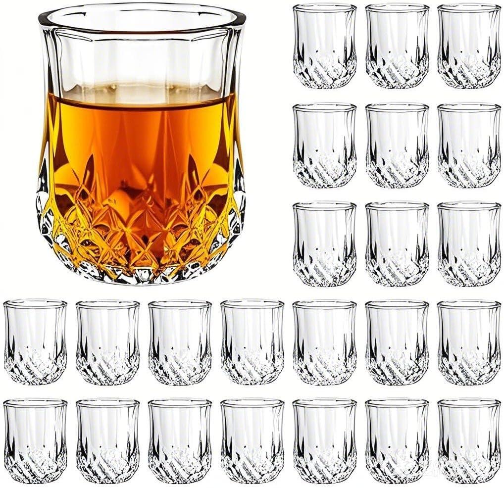 INFTYLE Shot Glasses Set of 24-1.5oz Small Mini Shot Glasses Classic Whisky Vodka Tequila Sherry Brandy Cordial Mini Snifters Glasses For Parties Bars