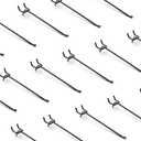 HUHOLE 25 Pack Black Pegboard Hooks 8 Inch Heavy Duty Metal L-Hooks for 1/4" Peg Board Garage Tool Organizer, Retail Display & Craft Storage Hangers (30lbs Capacity)