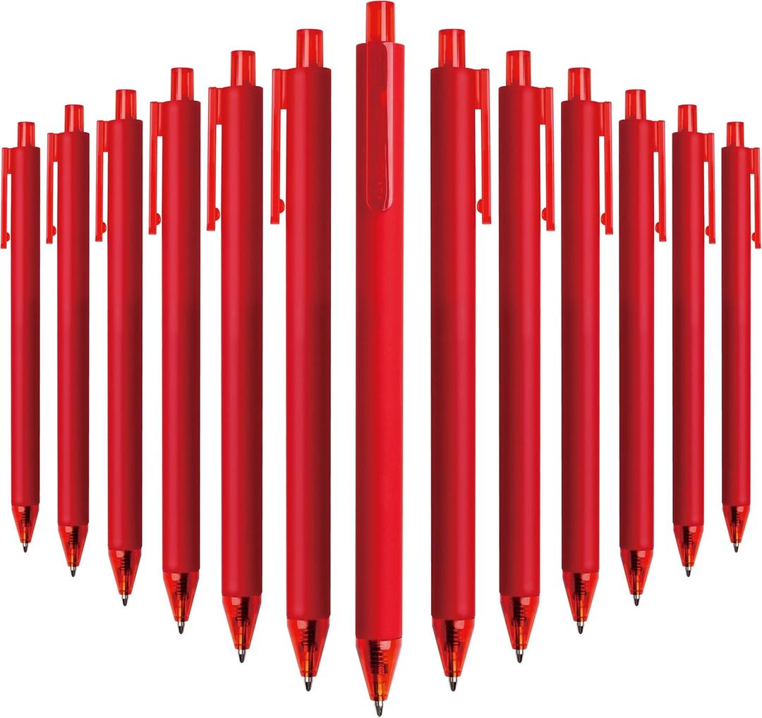 CRYLLIS Pens Bulk, 50Pack Ballpoint Pens for Black Ink Pens,Smooth Writing,No Smear Pens,Office Supplies, Back to School Gifts,Gifts for School Teacher & Mother's Day,1.0mm(Red)