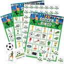 Liliful 35 Pcs Soccer Bingo Games 24 Players Ball Sport Party Bingo Cards for Kids Boys and Girls Adults Family Classroom Activities Birthday Party Favors Supplies