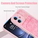 MZELQ Compatible with iPhone 17 Case 2025 Silicone Card Holder, Cute Pattern Rose Flower Floral Cover for Girls Women -Pink