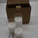 Homemory Clear Glass Flameless Candles, Pure White Wax Battery Operated Candles, LED Pillar Candles with Remote Control and Timers, D3 H4 5" 6", Set of 3