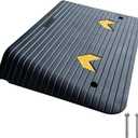 Rubber Threshold Ramp for Doorways Heavy Duty 10cm 4" Rise Wheelchair Ramp, 1 Pack Recycled Rubber Power Curb Ramp for Door Threshold Wheelchair Scooter Ramp Curb Ramp (RTR100)