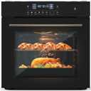 24 in Built-in Electric Convection Oven - 70 L Capacity, 2.5Cu.ft, 8 Baking Modes, Air Fry Function, 3000W, 3D Surround Heating, Touch Control, Double-Layer Glass Door, Black