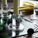 11pcs Taper Candle Holders, Glass Crystal Candlestick Holders Bulk, Clear Candle Holders for Dining Table Centerpiece