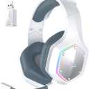 EKSA 2.4GHz Wireless Gaming Headset for PC, PS4, PS5, Gaming Headphones with Noise Cancelling Microphone, 7.1 Surround Sound, 36-Hr Battery Gamer Headset for Computer, Laptop, 3.5mm Wired Headphones