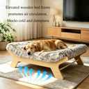 Elevated Dog Bed 40⅞" × 29⅛" × 14", Raised Wooden XL Dog Bed Frame and Mattress for Extra Large Pets up to 90 lbs