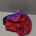 4Pcs Satin Bonnet Silk Bonnet, Hair Bonnet for Sleeping, Elastic Wide Band Silk Sleep Cap, Soft and Breathable (Black Red Purple Gold)