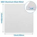 1/4Inch Thick Aluminum Sheets & Plates, 12” x 12”Heavy Duty Aluminum Plates with Protective Film, 6061 Flat Plain Panel Plate Solid Metal Sheet Plate for Crafting Structural Framing Base Plate