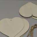 Large Size 7" Wooden Valentine's Day Happy Mothers' Day Ornaments to Paint, DIY Blank Unfinished Wood Ornament for Crafts Hanging Decorations (Beige Heart)