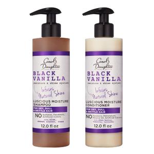 Carol's Daughter Black Vanilla Sulfate Free Shampoo and Conditioner Set for Curly, Wavy or Natural Hair, Moisturizing Hair Care for Dry, Split Ends, 1 Kit